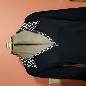 Karen Scott Long Sleeved Career Collared Black Blouse Shirt Size Large